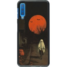Samsung Galaxy A7 Case Hülle - Halloween 2025 Ghost on a bicycle