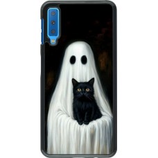 Samsung Galaxy A7 Case Hülle - Halloween 2025 Ghost with black cat