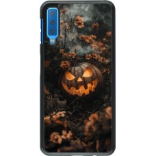 Samsung Galaxy A7 Case Hülle - Halloween 2025 Pumpkin with flowers