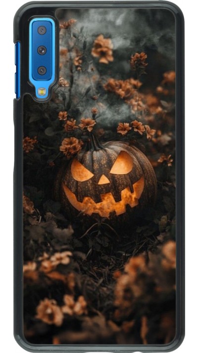 Samsung Galaxy A7 Case Hülle - Halloween 2025 Pumpkin with flowers