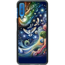 Samsung Galaxy A7 Case Hülle - Fliegender Blumen-Eule
