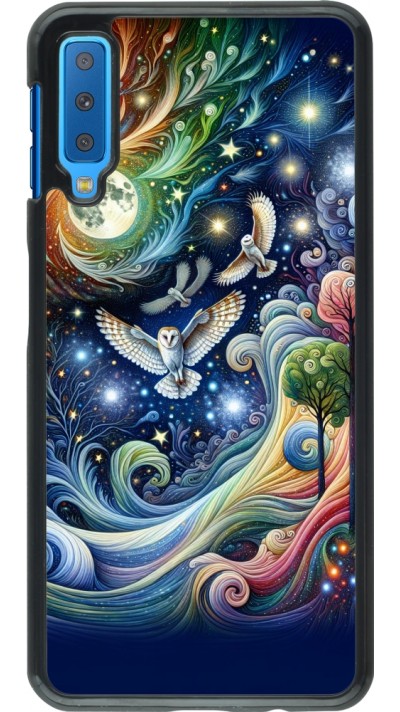 Coque Samsung Galaxy A7 - hibou volant floral