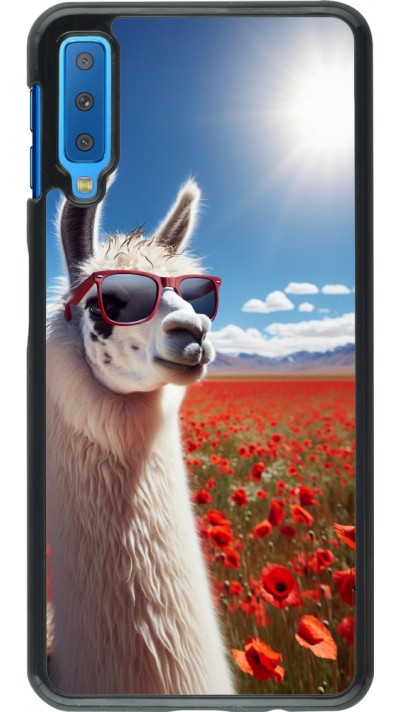 Coque Samsung Galaxy A7 - Lama Chic en Coquelicot