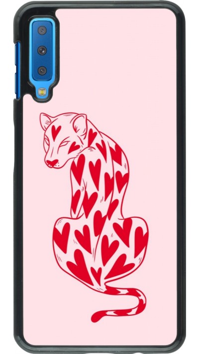 Coque Samsung Galaxy A7 - Leopard with hearts 2026