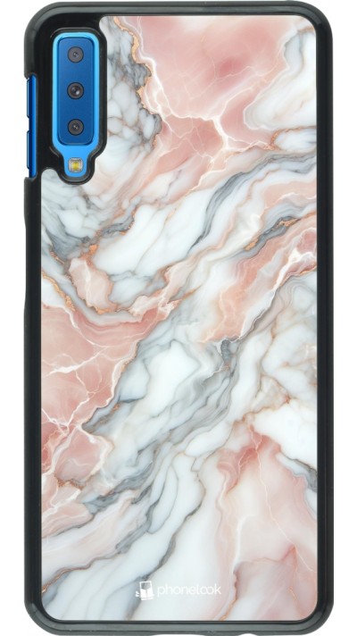 Samsung Galaxy A7 Case Hülle - Rosa Leuchtender Marmor