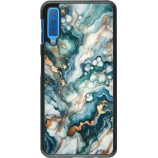 Coque Samsung Galaxy A7 - Marbre Vert Bleu Doré