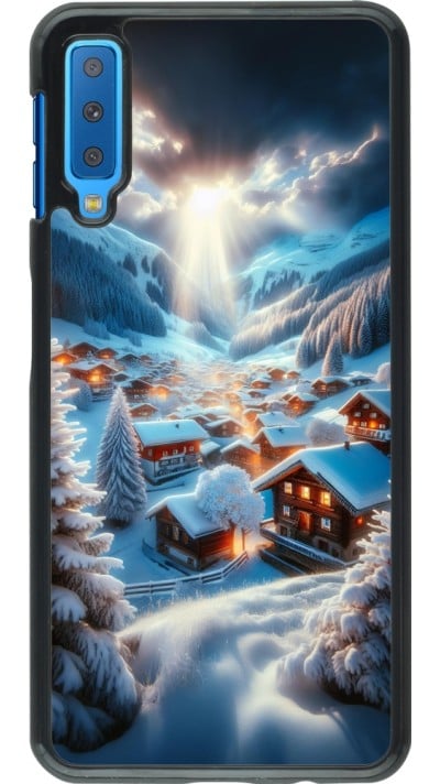 Samsung Galaxy A7 Case Hülle - Berg Schnee Licht