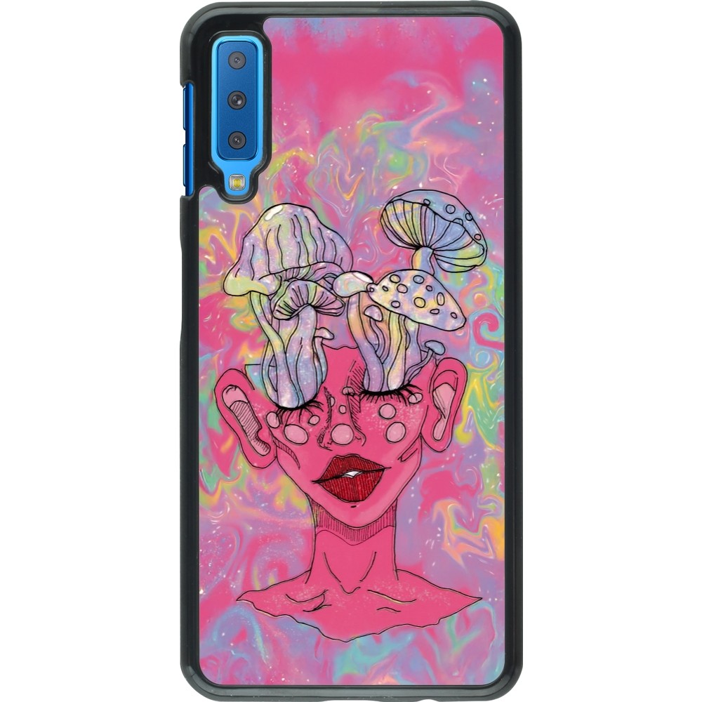 Samsung Galaxy A7 Case Hülle - Psychedelic pink mushroom