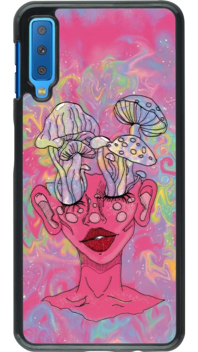 Samsung Galaxy A7 Case Hülle - Psychedelic pink mushroom