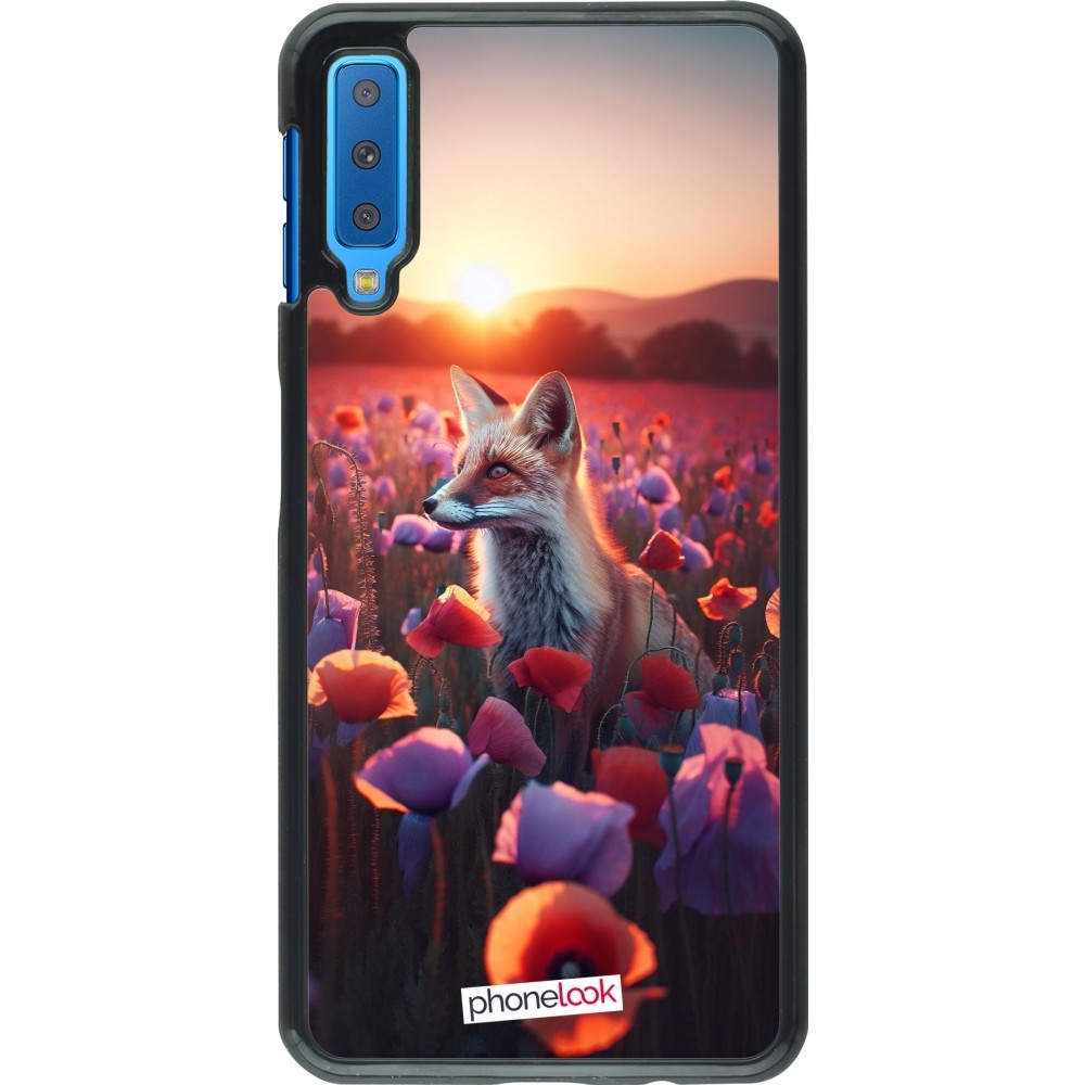 Samsung Galaxy A7 Case Hülle - Purpurroter Fuchs bei Dammerung