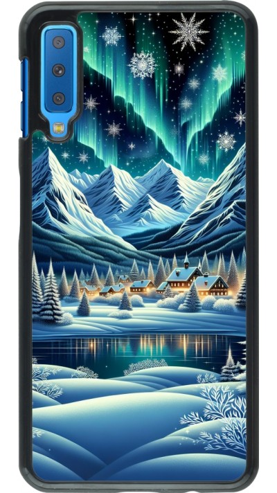 Coque Samsung Galaxy A7 - Snowy Mountain Village Lake night