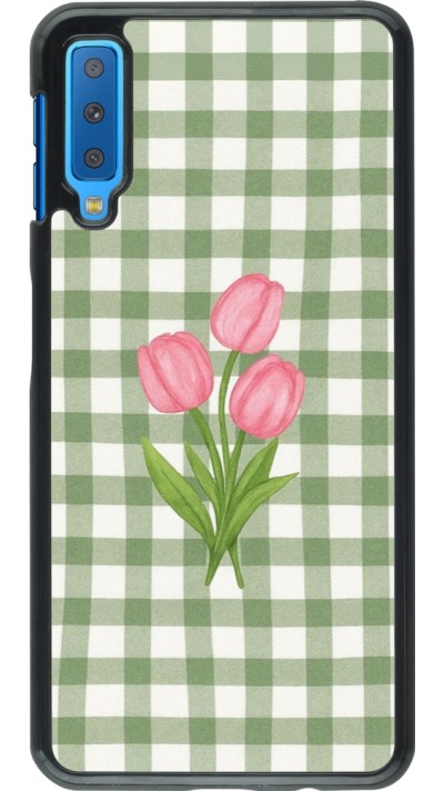 Samsung Galaxy A7 Case Hülle - Green vichy tulips Spring 2026