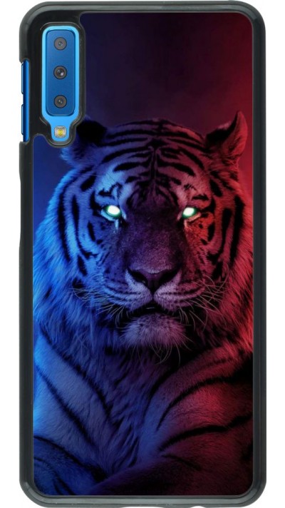 Coque Samsung Galaxy A7 - Tiger Blue Red