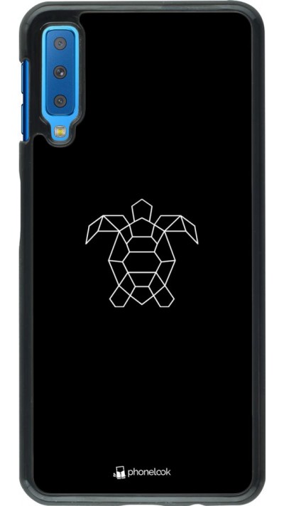 Coque Samsung Galaxy A7 - Turtles lines on black