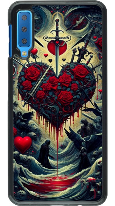 Samsung Galaxy A7 Case Hülle - Dunkle Liebe Herz Blut