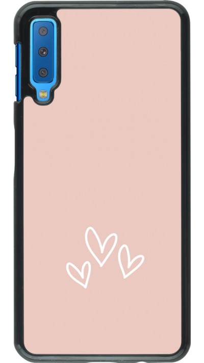 Coque Samsung Galaxy A7 - Valentine 2023 three minimalist hearts