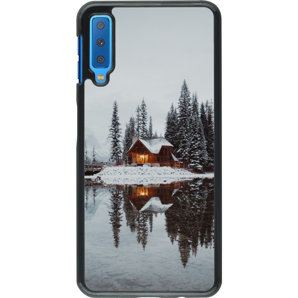 Samsung Galaxy A7 Case Hülle - Winter 25 Winter house forest afternoon