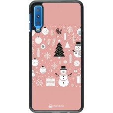 Samsung Galaxy A7 Case Hülle - Weihnachten 2024 Rose Schneemann Weihnachten