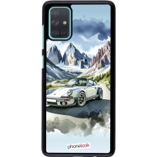Samsung Galaxy A71 Case Hülle - Porsche 911 Berg Aquarell