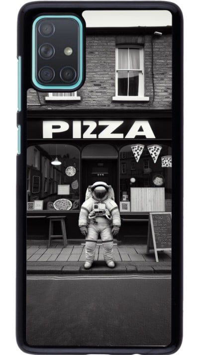 Coque Samsung Galaxy A71 - Astronaute devant une Pizzeria
