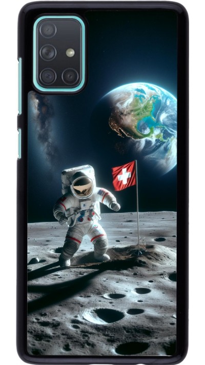 Coque Samsung Galaxy A71 - Astro Suisse sur lune