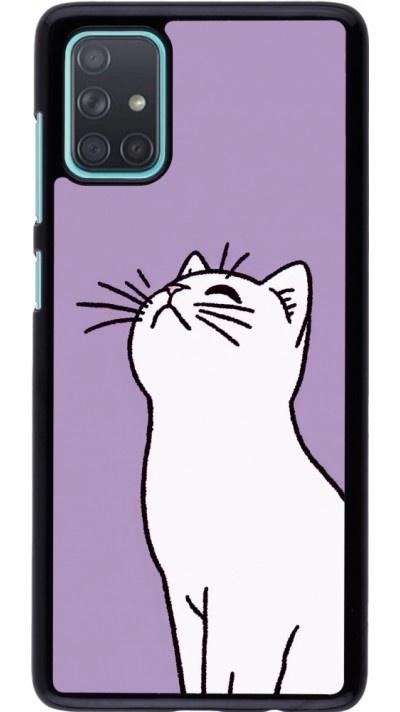 Samsung Galaxy A71 Case Hülle - Chat auf lila Hintergrund