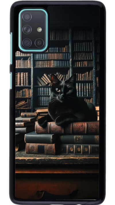 Coque Samsung Galaxy A71 - Chat livres sombres