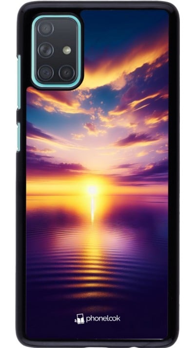 Coque Samsung Galaxy A71 - Coucher soleil jaune violet