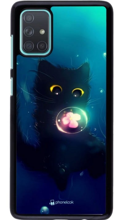 Hülle Samsung Galaxy A71 - Cute Cat Bubble