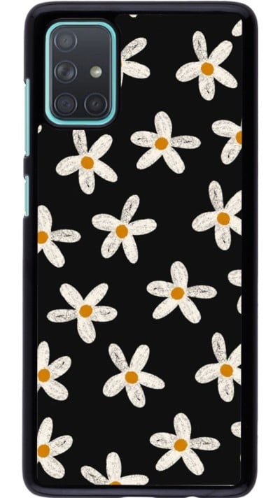 Coque Samsung Galaxy A71 - Easter 2024 white on black flower