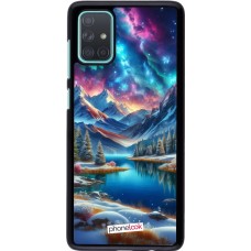 Samsung Galaxy A71 Case Hülle - Fantasiebergsee Himmel Sterne