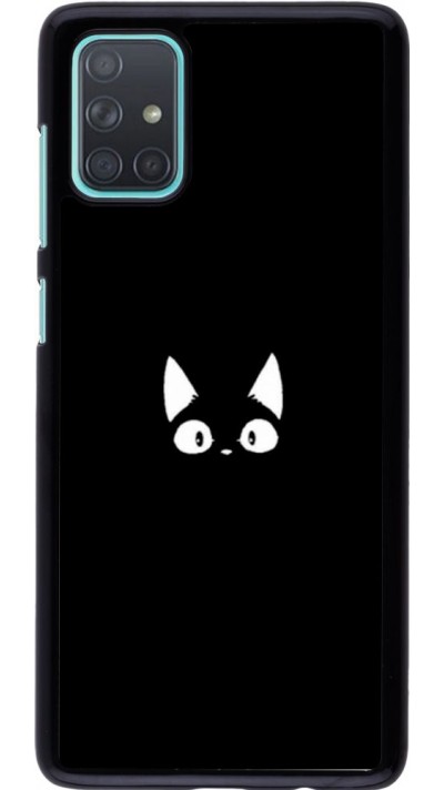Hülle Samsung Galaxy A71 - Funny cat on black