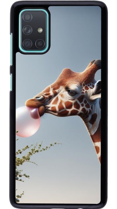 Samsung Galaxy A71 Case Hülle - Giraffe mit Blase