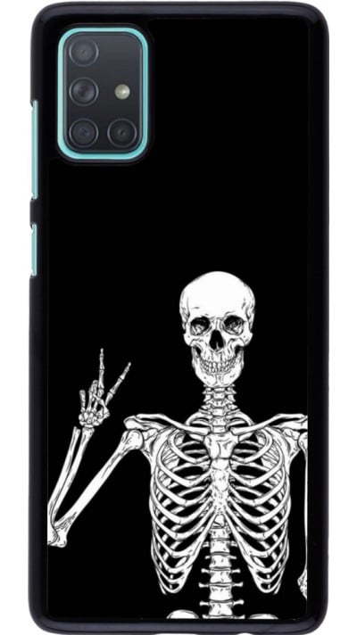Samsung Galaxy A71 Case Hülle - Halloween 2023 peace skeleton