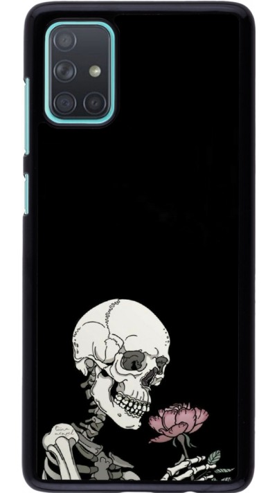 Samsung Galaxy A71 Case Hülle - Halloween 2023 rose and skeleton