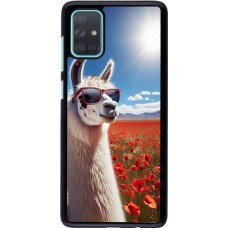 Samsung Galaxy A71 Case Hülle - Lama Chic in Mohnblume