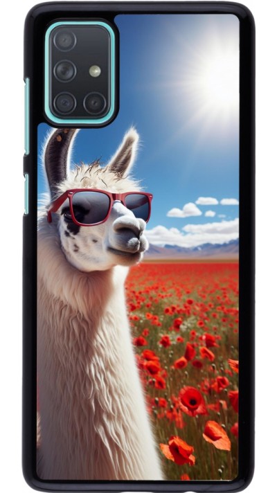 Samsung Galaxy A71 Case Hülle - Lama Chic in Mohnblume