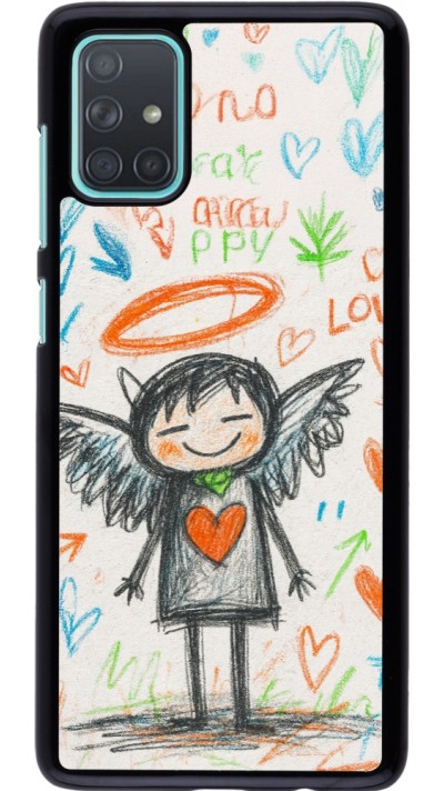 Samsung Galaxy A71 Case Hülle - Little Angel Sketch Love