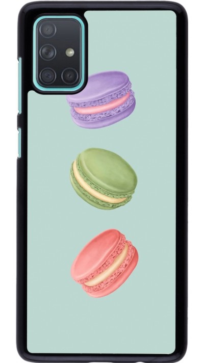 Coque Samsung Galaxy A71 - Macarons on green background