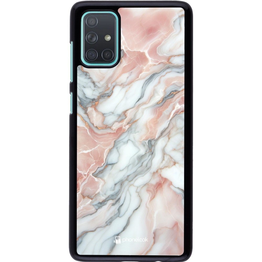 Samsung Galaxy A71 Case Hülle - Rosa Leuchtender Marmor