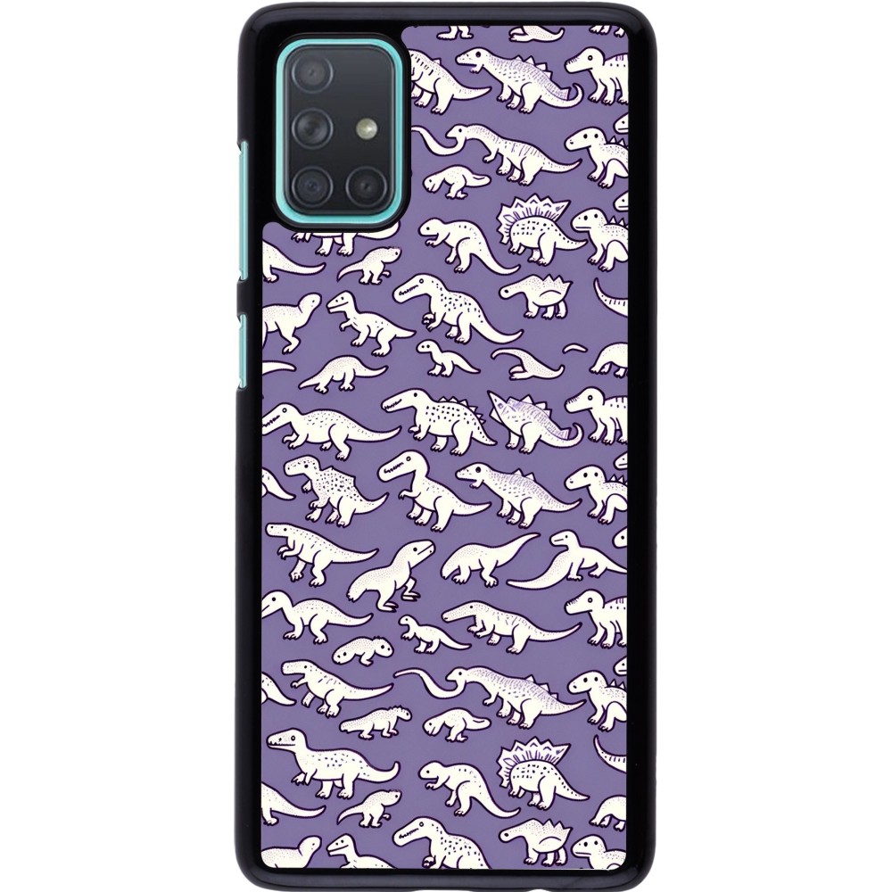 Samsung Galaxy A71 Case Hülle - Mini-Dino-Muster violett