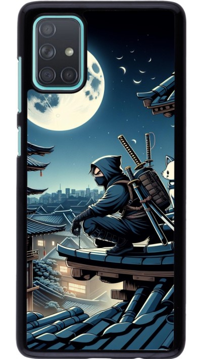Samsung Galaxy A71 Case Hülle - Ninja unter dem Mond