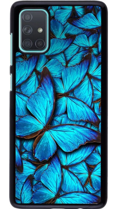 Coque Samsung Galaxy A71 - Papillon - Bleu