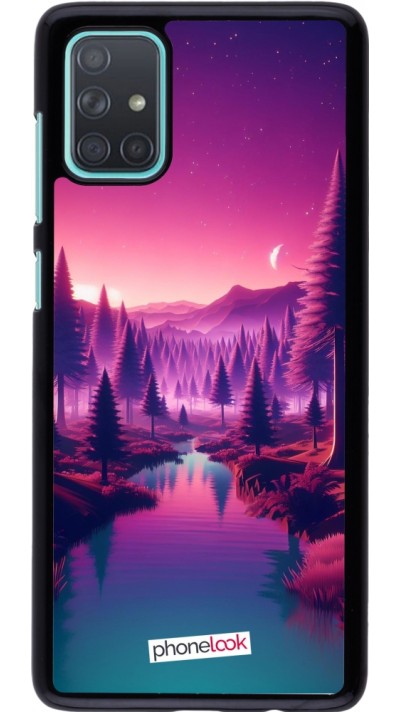 Samsung Galaxy A71 Case Hülle - Lila-rosa Landschaft