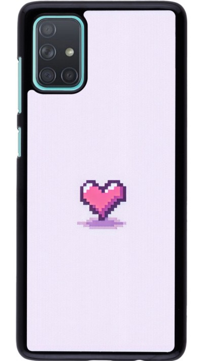 Coque Samsung Galaxy A71 - Pixel Coeur Violet Clair