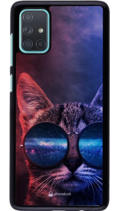 Coque Samsung Galaxy A71 - Red Blue Cat Glasses