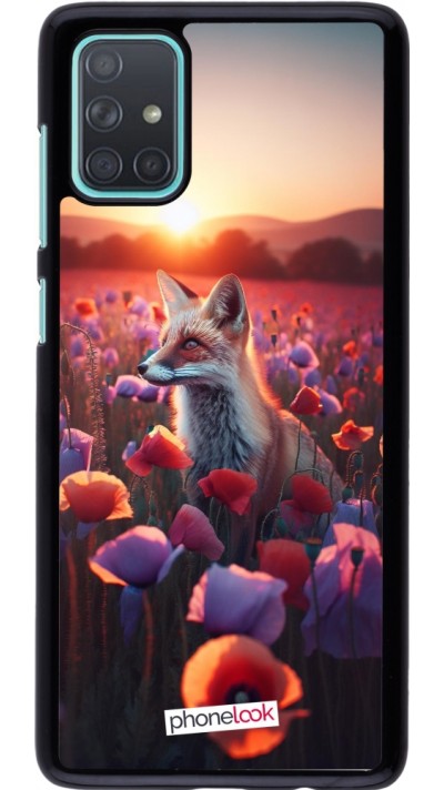 Samsung Galaxy A71 Case Hülle - Purpurroter Fuchs bei Dammerung