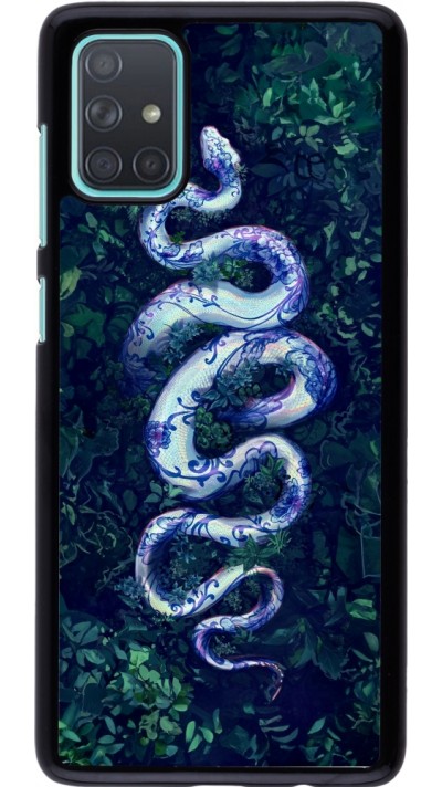 Samsung Galaxy A71 Case Hülle - Snake Blue Anaconda