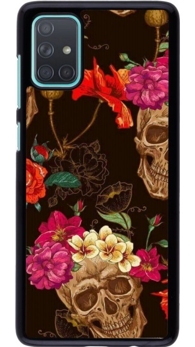 Hülle Samsung Galaxy A71 - Skulls and flowers