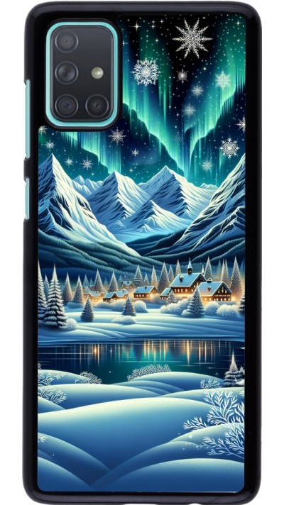 Coque Samsung Galaxy A71 - Snowy Mountain Village Lake night